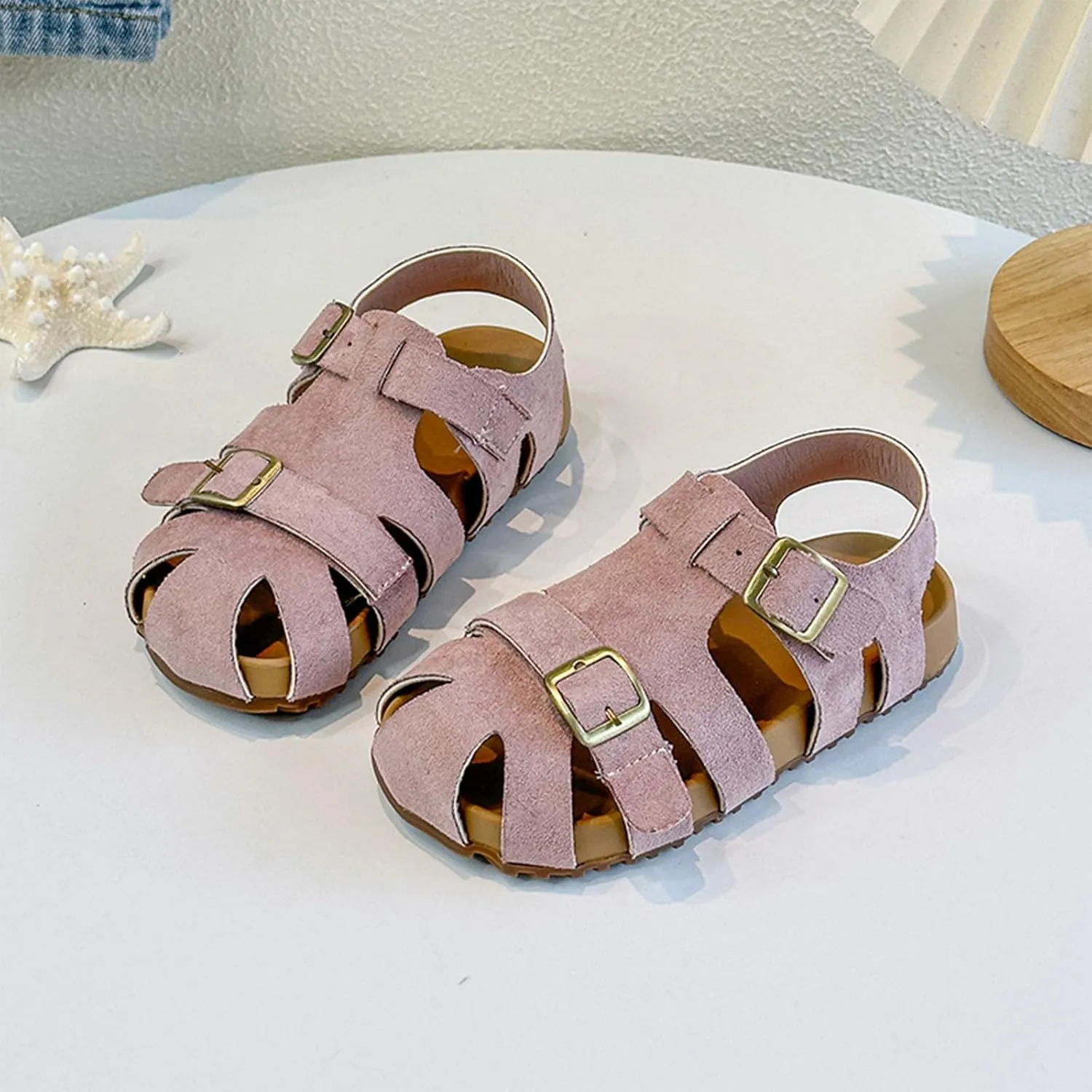 Girls Sandals Low Heel Children's Sandals For Girls For Boys Closed Toe Shoes Babies Hollow And Breathable Shoes
