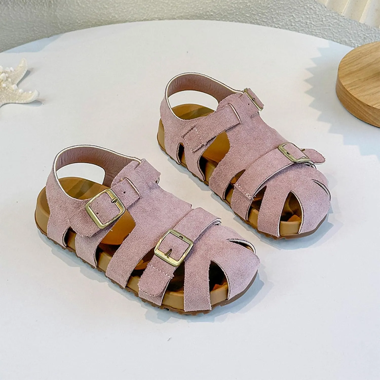 Girls Sandals Low Heel Children's Sandals For Girls For Boys Closed Toe Shoes Babies Hollow And Breathable Shoes