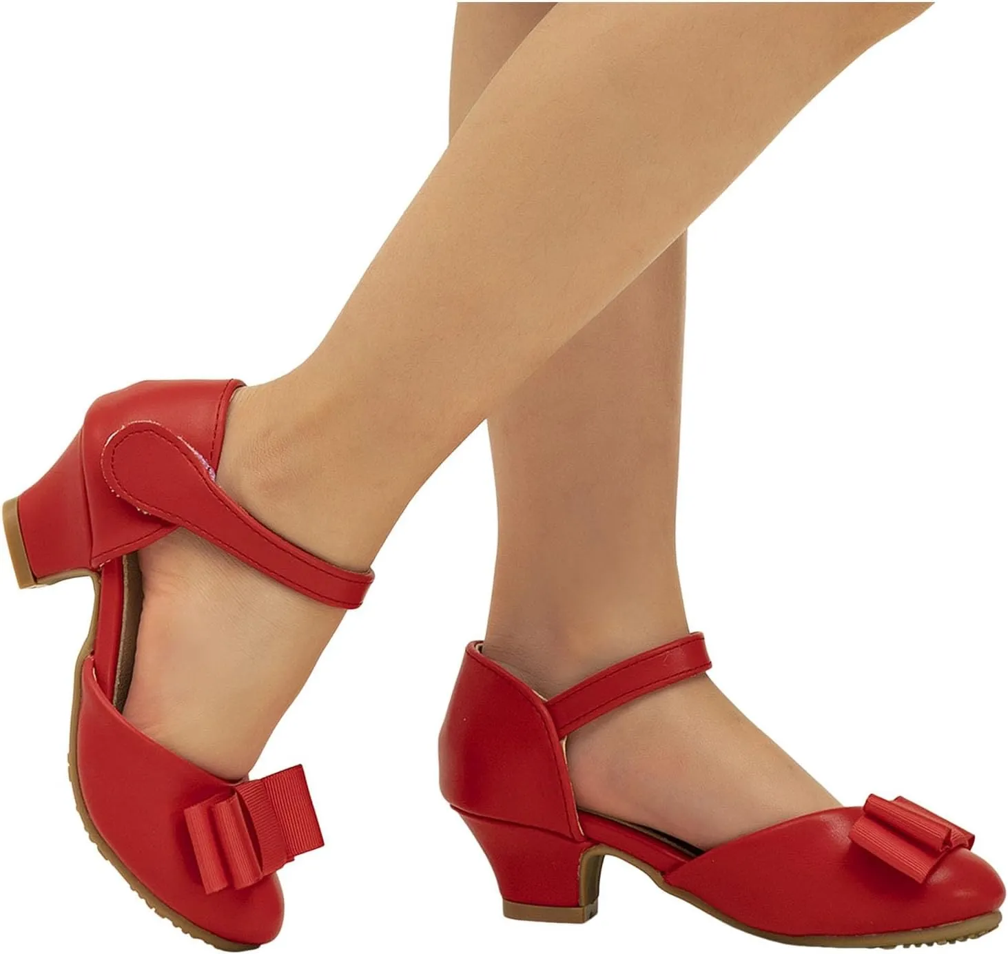 Girls Sandals Low Heel Girls Princess Shoes Little Hollow Bow Sandals Children's Dance Performance Dress High Heels