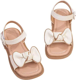 Girls Sandals Open Toe Cute Bow Princess Girls Flats Solid Color Summer Dress Shoes Sandals For Little Kid/Big Kid