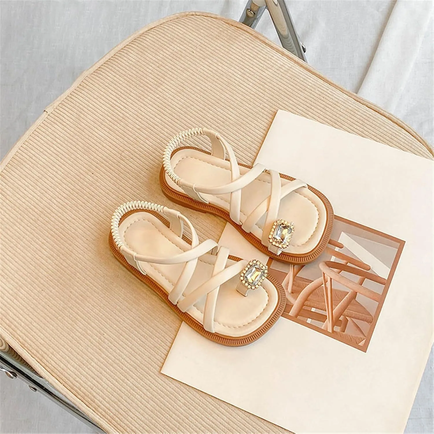 Girls Sandals Open Toe Cute No Heels Dress Sandals Strappy Design Summer Shoes Toddler/Little Kid/Big Baby Mesh