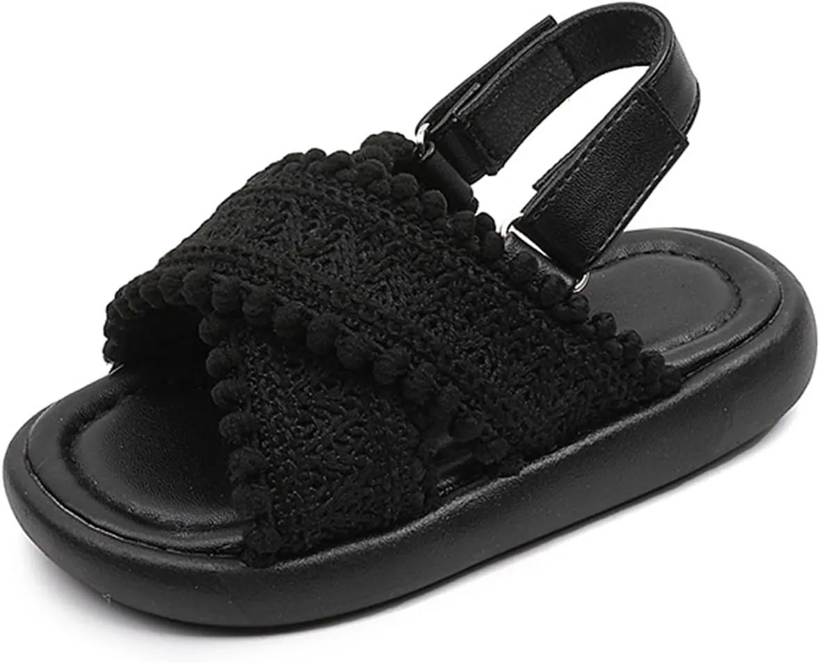 Girls Sandals Summer New Korean Edition Solid Color Open Toed Beach Shoes Girl Sandals Size 1 Girls Size 1