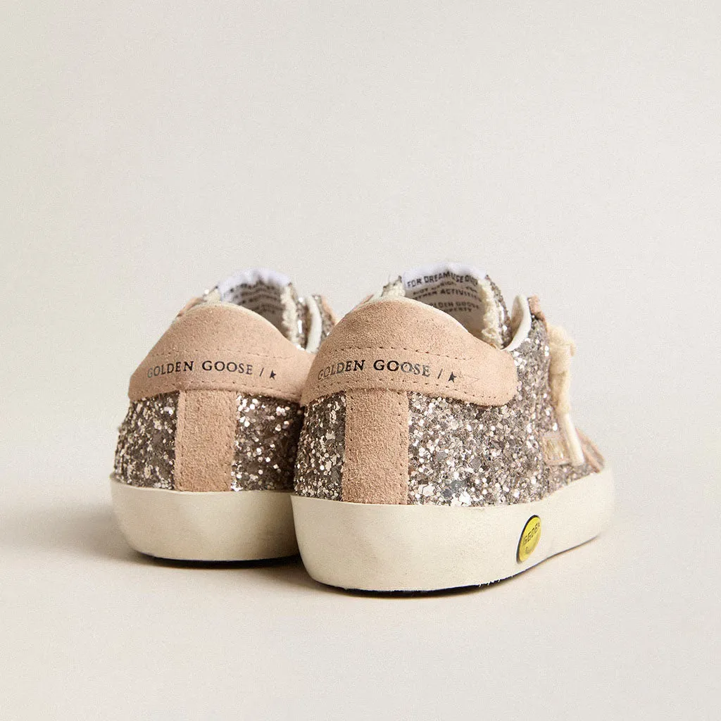 Golden Goose Super Star Glitter and Suede Star Sneakers