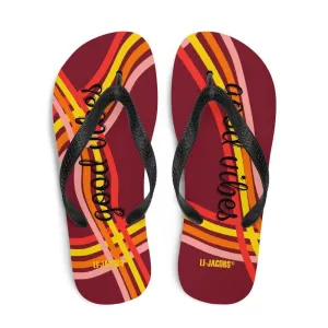 Good Vibes Waves Unisex Flip-Flops Sandals - Red