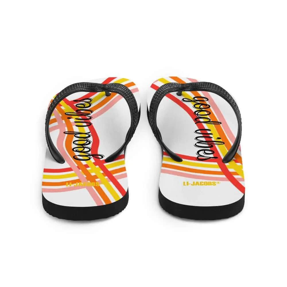 Good Vibes Waves Unisex Flip-Flops Sandals - White