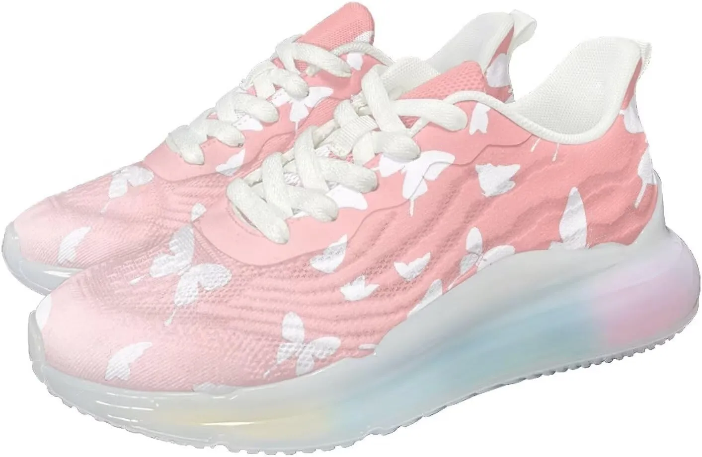 GOSTONG Womens Walking Shoes Elastic Lace Up Running Sneakers Air Cushion Soft Non Slip Sneakers for Outdoor Athletic US 6-11