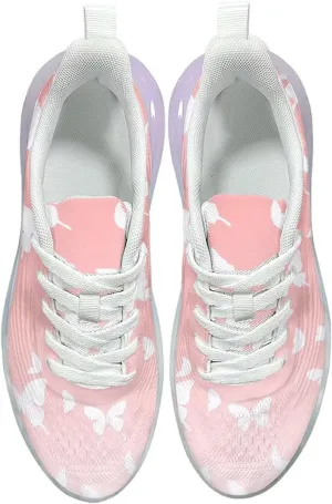 GOSTONG Womens Walking Shoes Elastic Lace Up Running Sneakers Air Cushion Soft Non Slip Sneakers for Outdoor Athletic US 6-11
