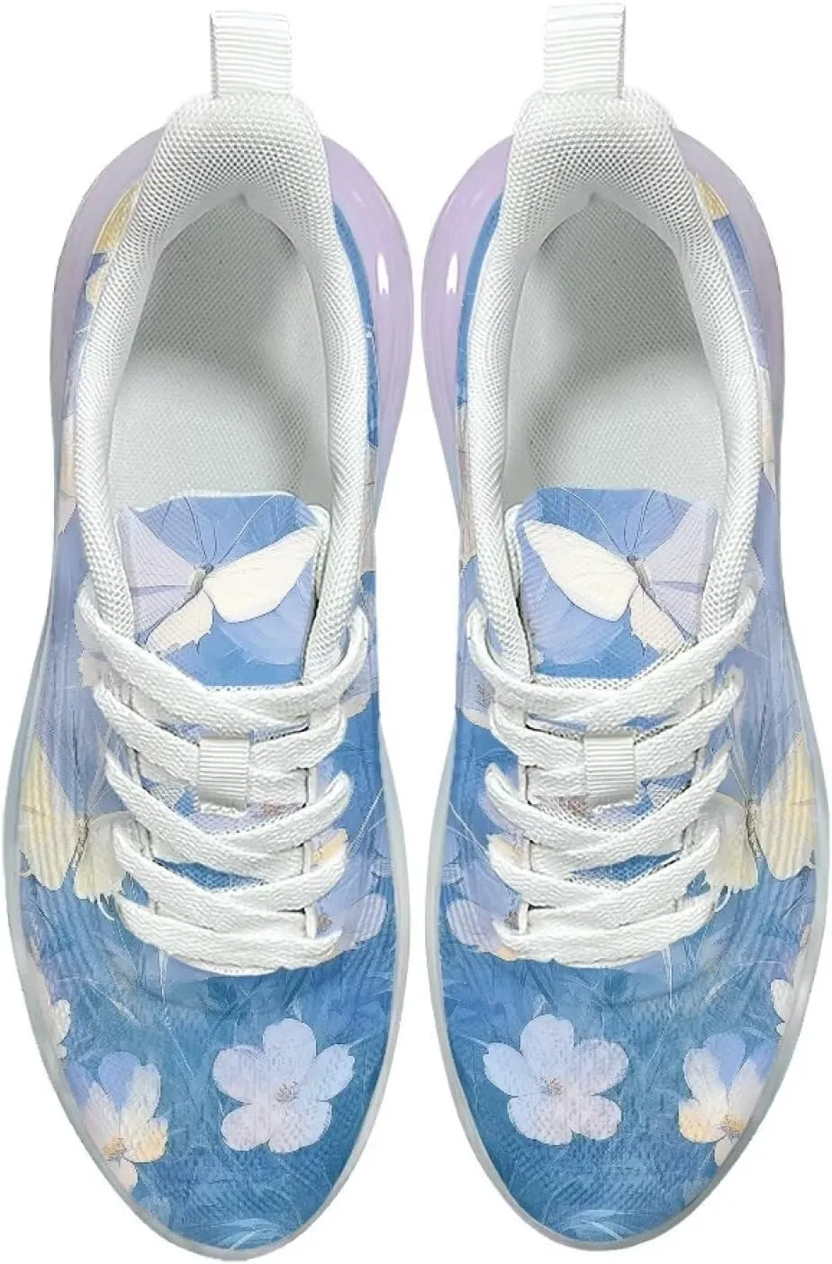 GOSTONG Womens Walking Shoes Elastic Lace Up Running Sneakers Air Cushion Soft Non Slip Sneakers for Outdoor Athletic US 6-11