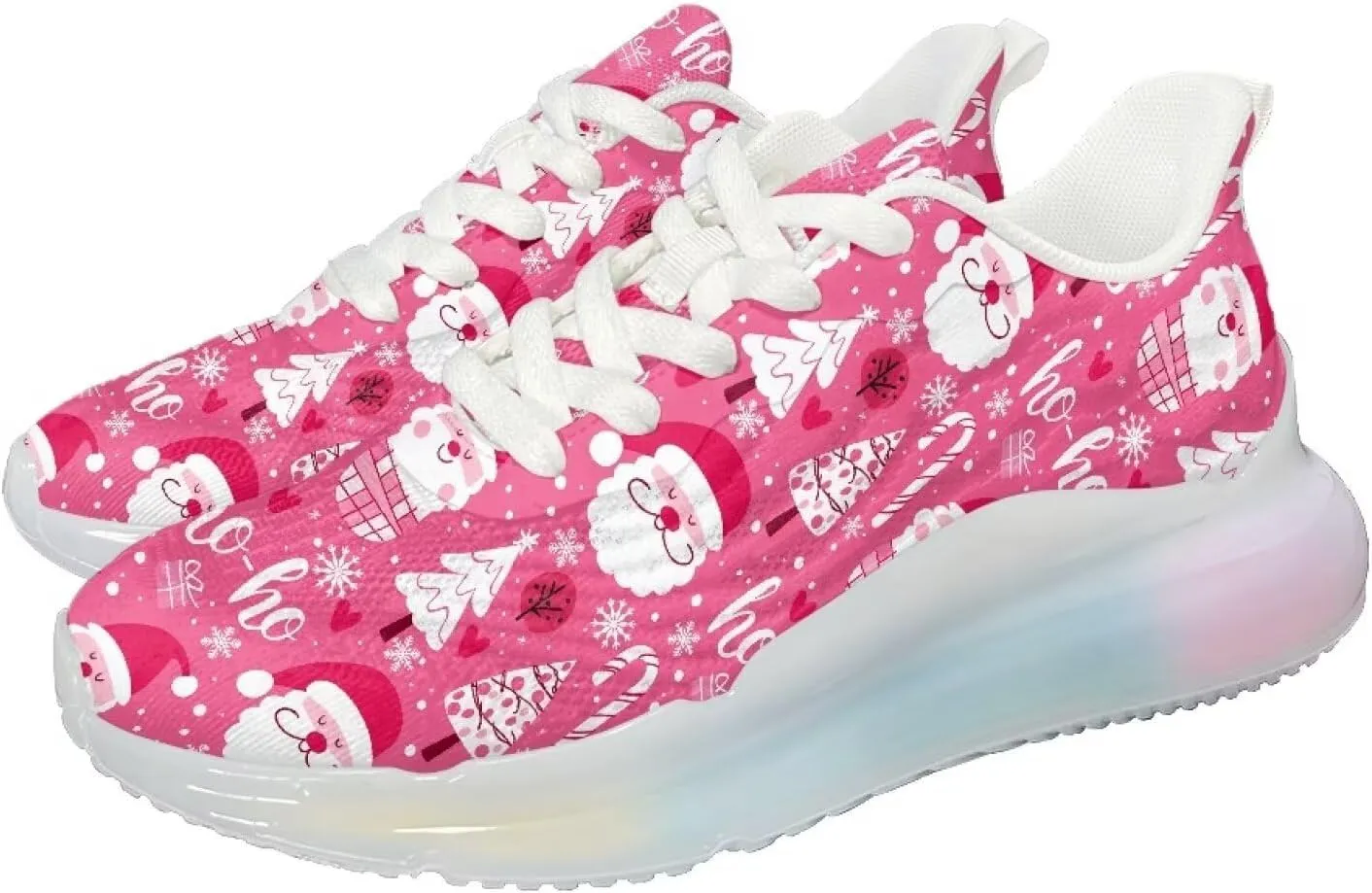 GOSTONG Womens Walking Shoes Elastic Lace Up Running Sneakers Air Cushion Soft Non Slip Sneakers for Outdoor Athletic US 6-11
