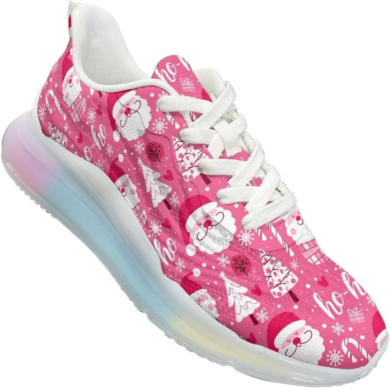 GOSTONG Womens Walking Shoes Elastic Lace Up Running Sneakers Air Cushion Soft Non Slip Sneakers for Outdoor Athletic US 6-11