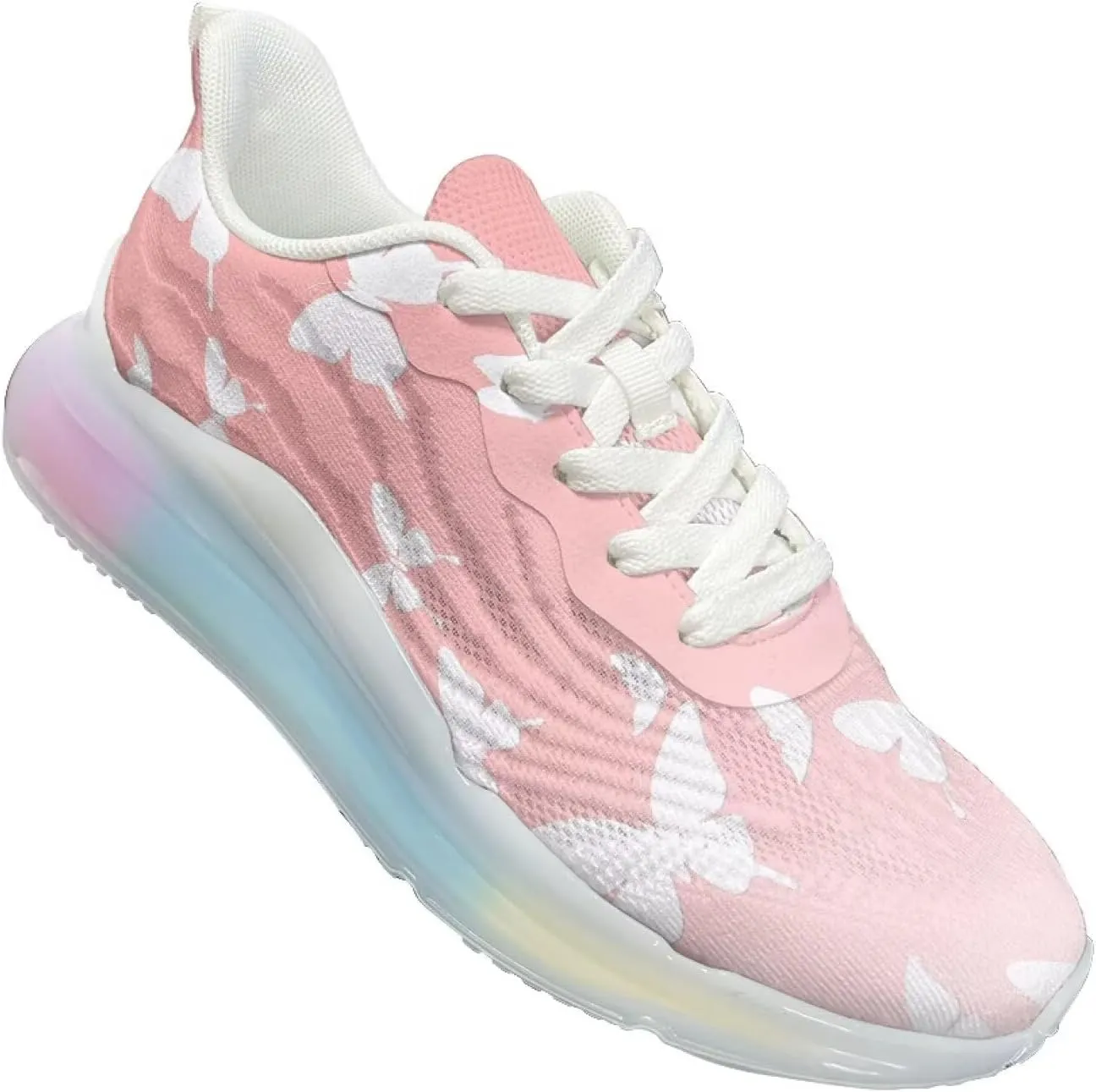 GOSTONG Womens Walking Shoes Elastic Lace Up Running Sneakers Air Cushion Soft Non Slip Sneakers for Outdoor Athletic US 6-11