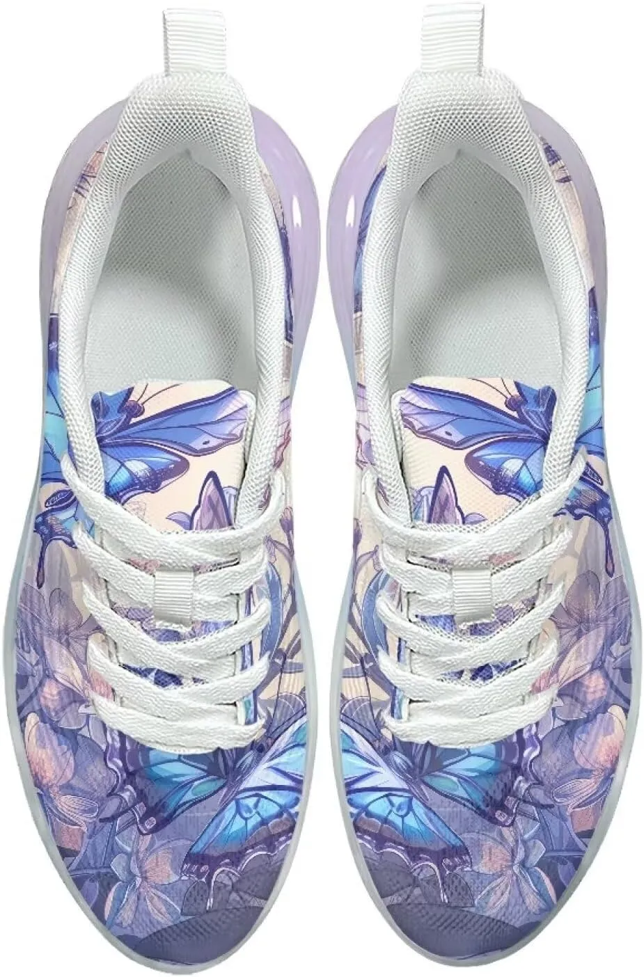 GOSTONG Womens Walking Shoes Elastic Lace Up Running Sneakers Air Cushion Soft Non Slip Sneakers for Outdoor Athletic US 6-11