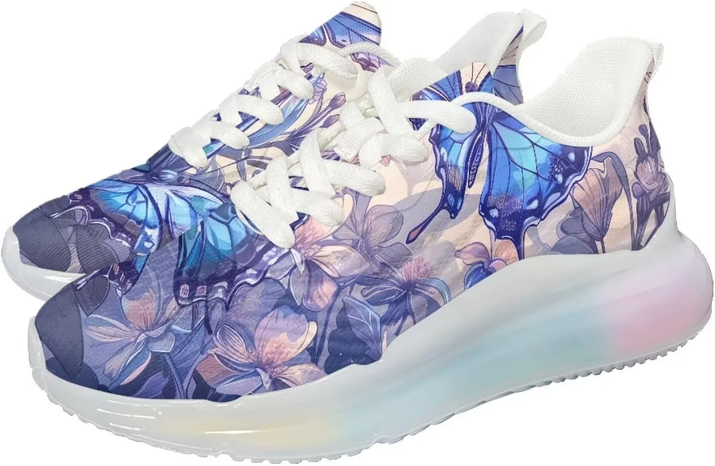 GOSTONG Womens Walking Shoes Elastic Lace Up Running Sneakers Air Cushion Soft Non Slip Sneakers for Outdoor Athletic US 6-11