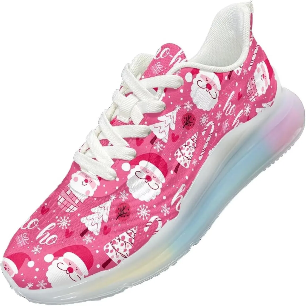 GOSTONG Womens Walking Shoes Elastic Lace Up Running Sneakers Air Cushion Soft Non Slip Sneakers for Outdoor Athletic US 6-11