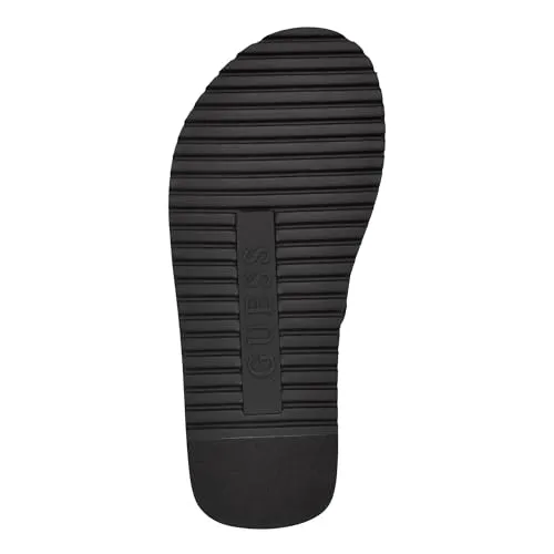 Guess Men's HARTZ Slide Sandal, Black Logo Multi 001, 8
