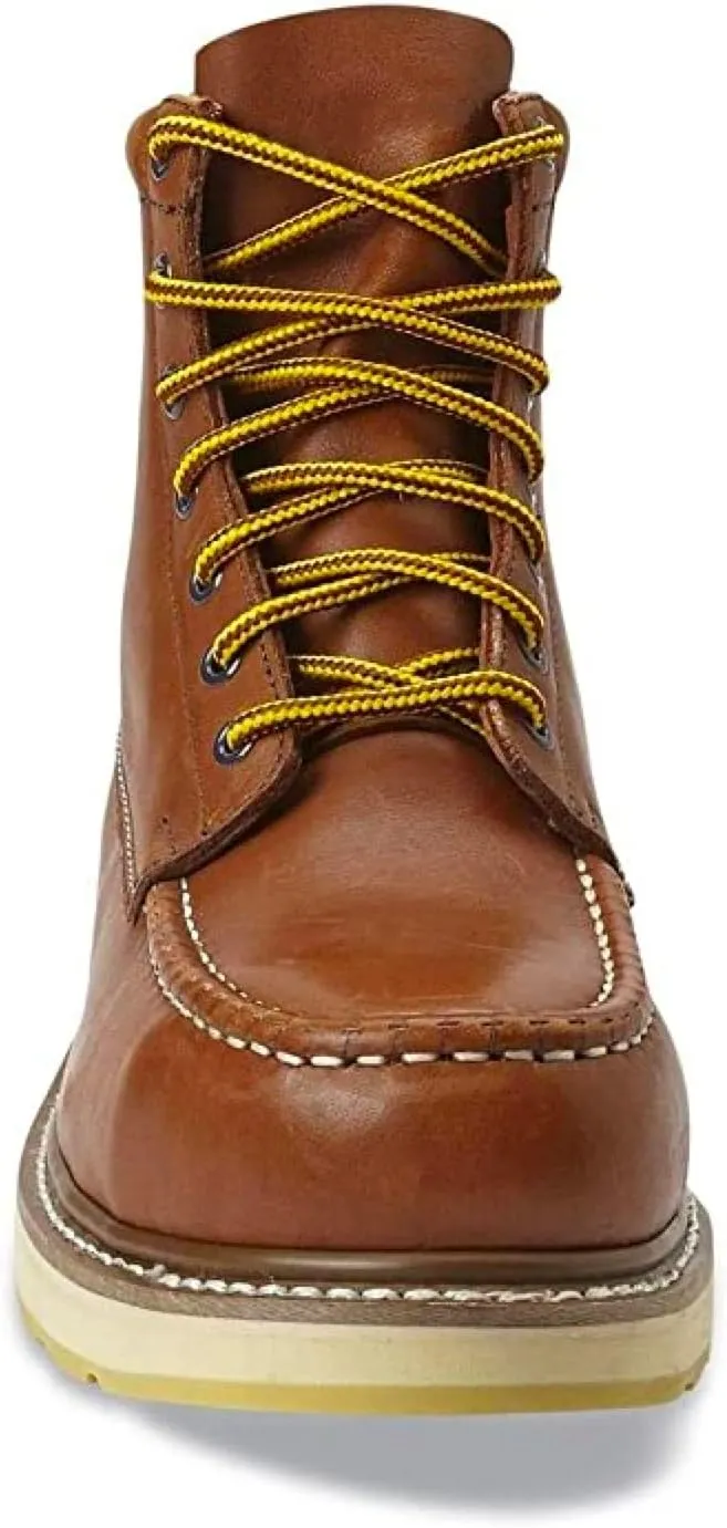 HANDPOINT Work Boots For Men Steel Toe  SURETRACK Men's 6" Leather Slip Resistant Durability Breathable Work Shoes  84992,Brown