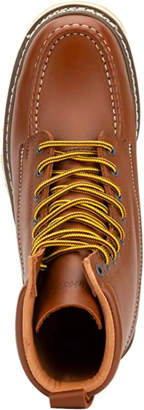 HANDPOINT Work Boots For Men Steel Toe  SURETRACK Men's 6" Leather Slip Resistant Durability Breathable Work Shoes  84992,Brown