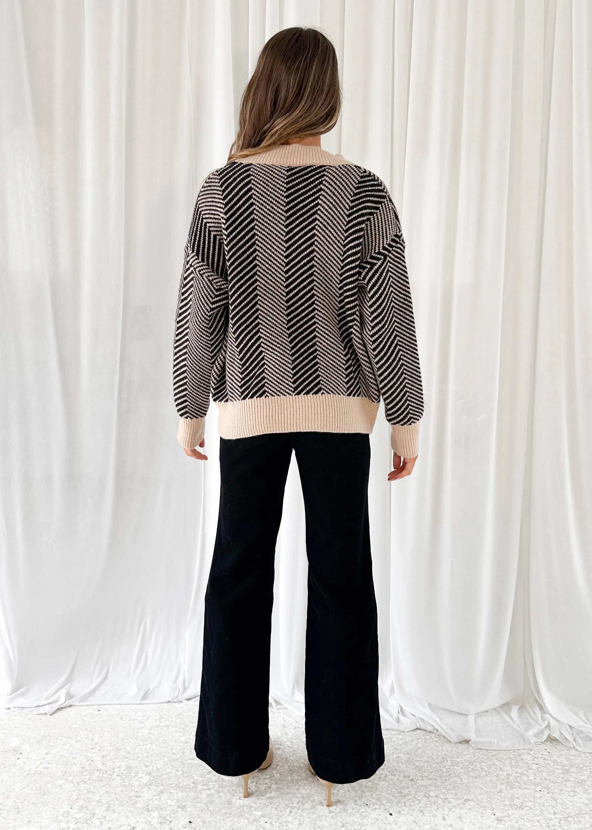 Heirloom Cardigan - Black Aztec