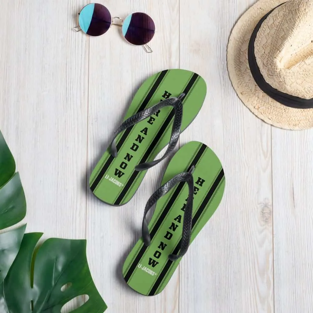 Here and Now Unisex Flip-Flops Sandals - Lime Green
