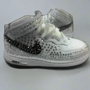 High Top Nike Air Force One Rhinestone Sneakers