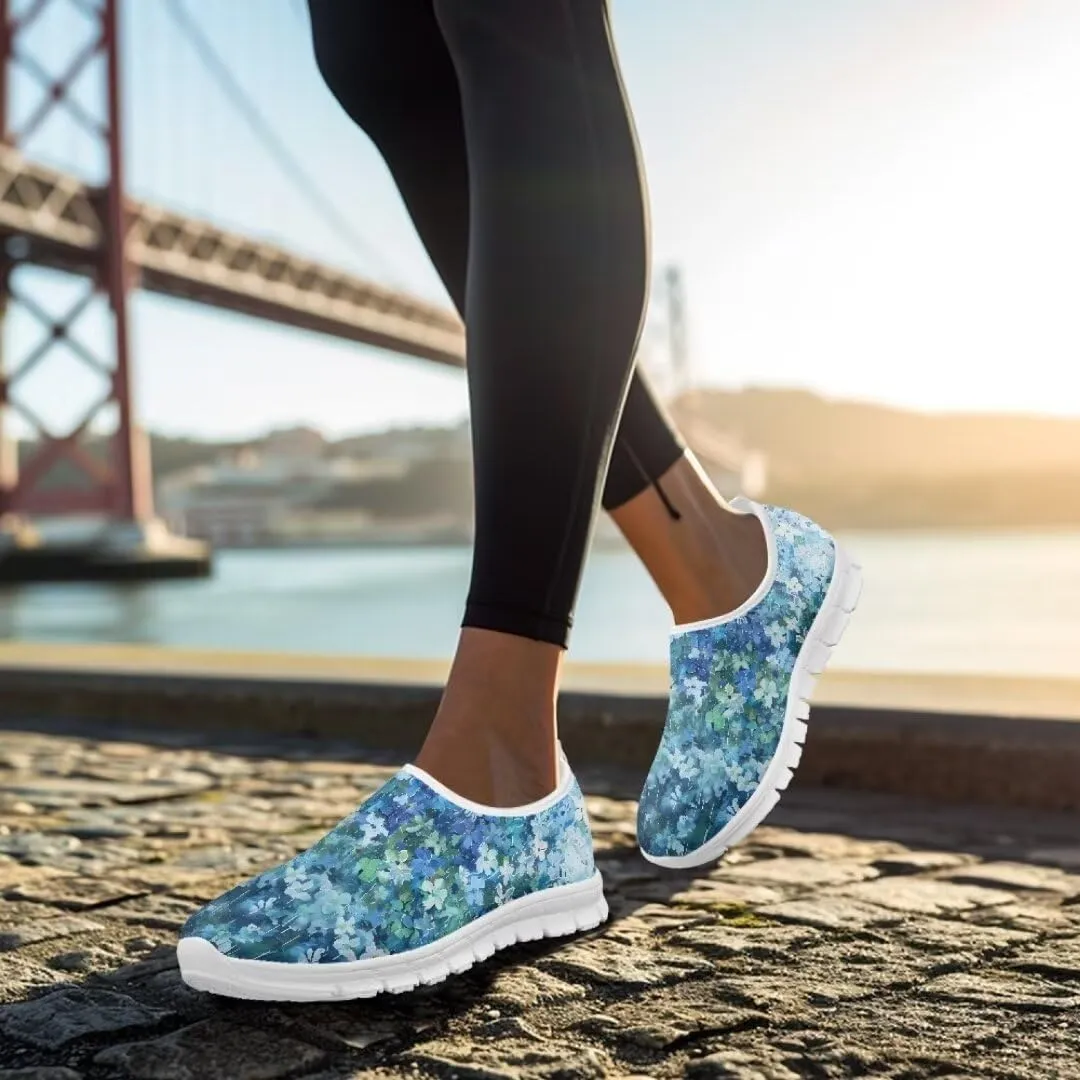 Jeiento Breathable Mesh Walking Shoes for Women Slip-On Loafers Outdoor Running Sneaker Comfort Footwear Trainers Mesh Shoes Walking Flat Shoes