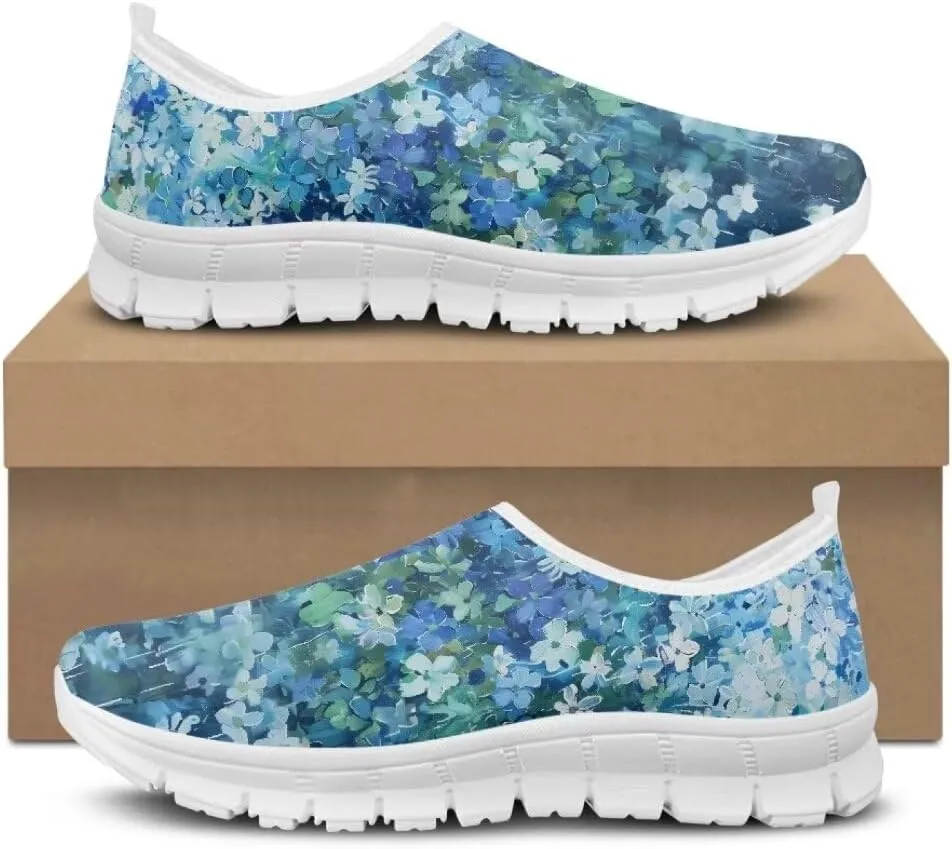 Jeiento Breathable Mesh Walking Shoes for Women Slip-On Loafers Outdoor Running Sneaker Comfort Footwear Trainers Mesh Shoes Walking Flat Shoes