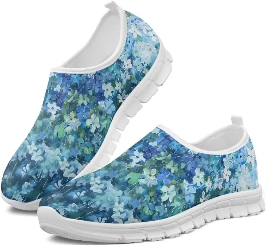 Jeiento Breathable Mesh Walking Shoes for Women Slip-On Loafers Outdoor Running Sneaker Comfort Footwear Trainers Mesh Shoes Walking Flat Shoes