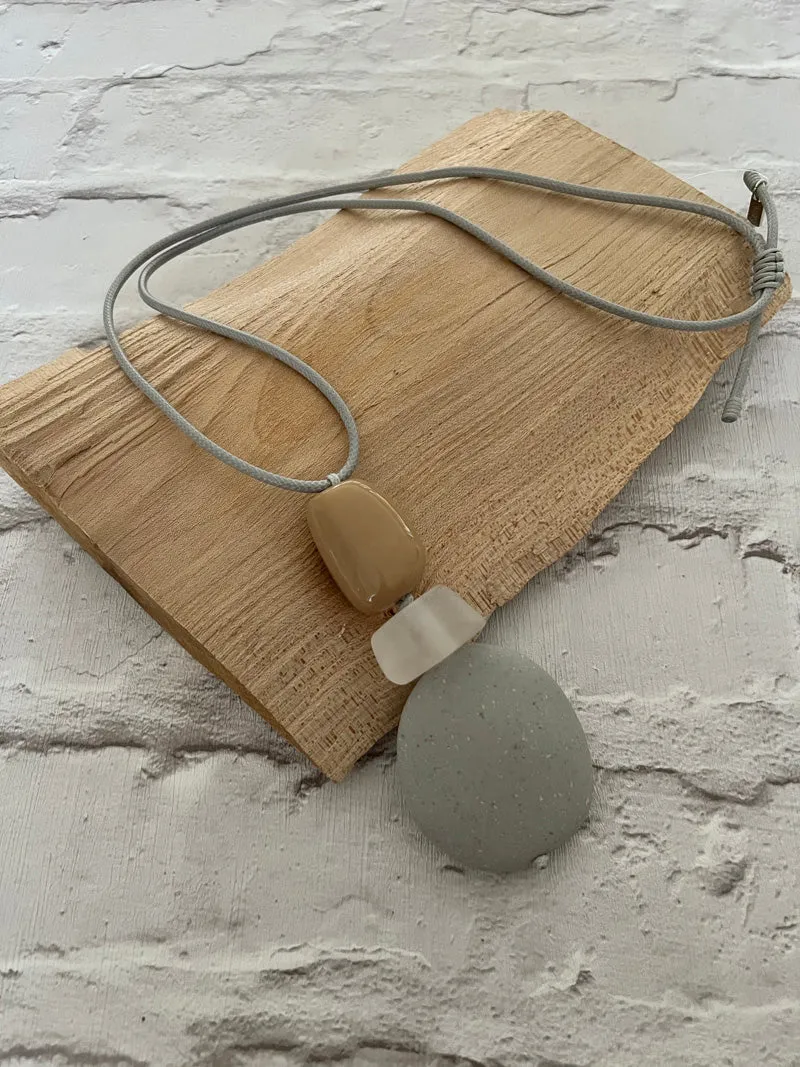 Joy Urban Pendant Necklace Grey/Taupe