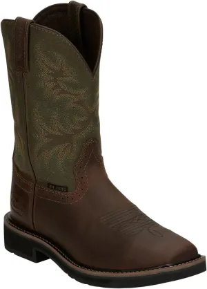 Justin Men's SE4688 Driller 11" Steel Toe Work Boot, Umber - 10 D
