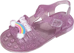Kids Sandals Boys Girls Slide Summer Girls Sandals Jelly Cloth Flower Fashion Children Open Toe Beach Shoes Flower Girl Shoes