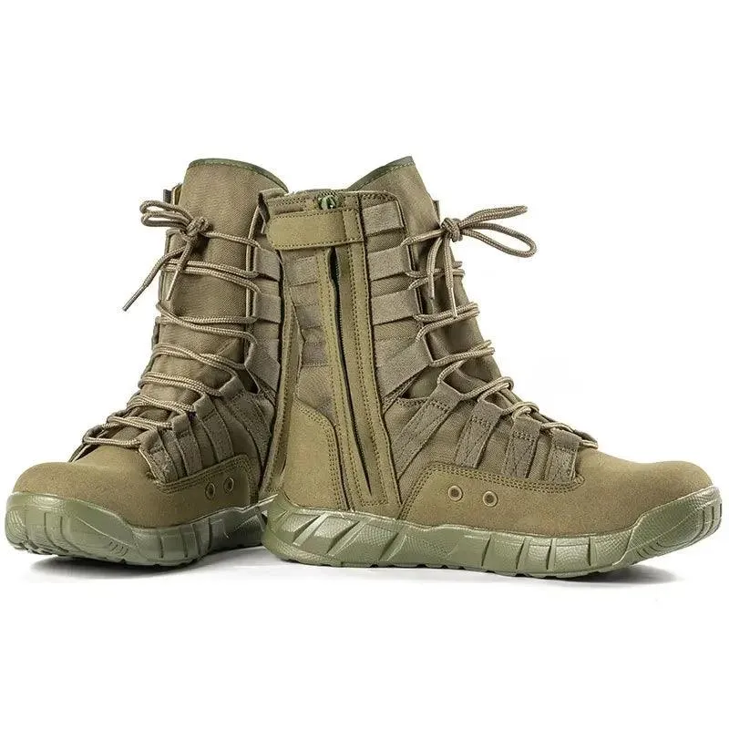 Lightweight Combat Boot – Green Desert Brown Tactical Hiking Boots for Men
