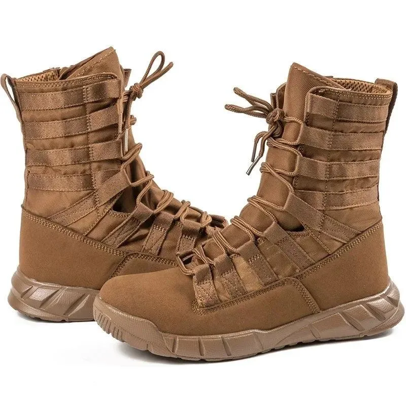 Lightweight Combat Boot – Green Desert Brown Tactical Hiking Boots for Men