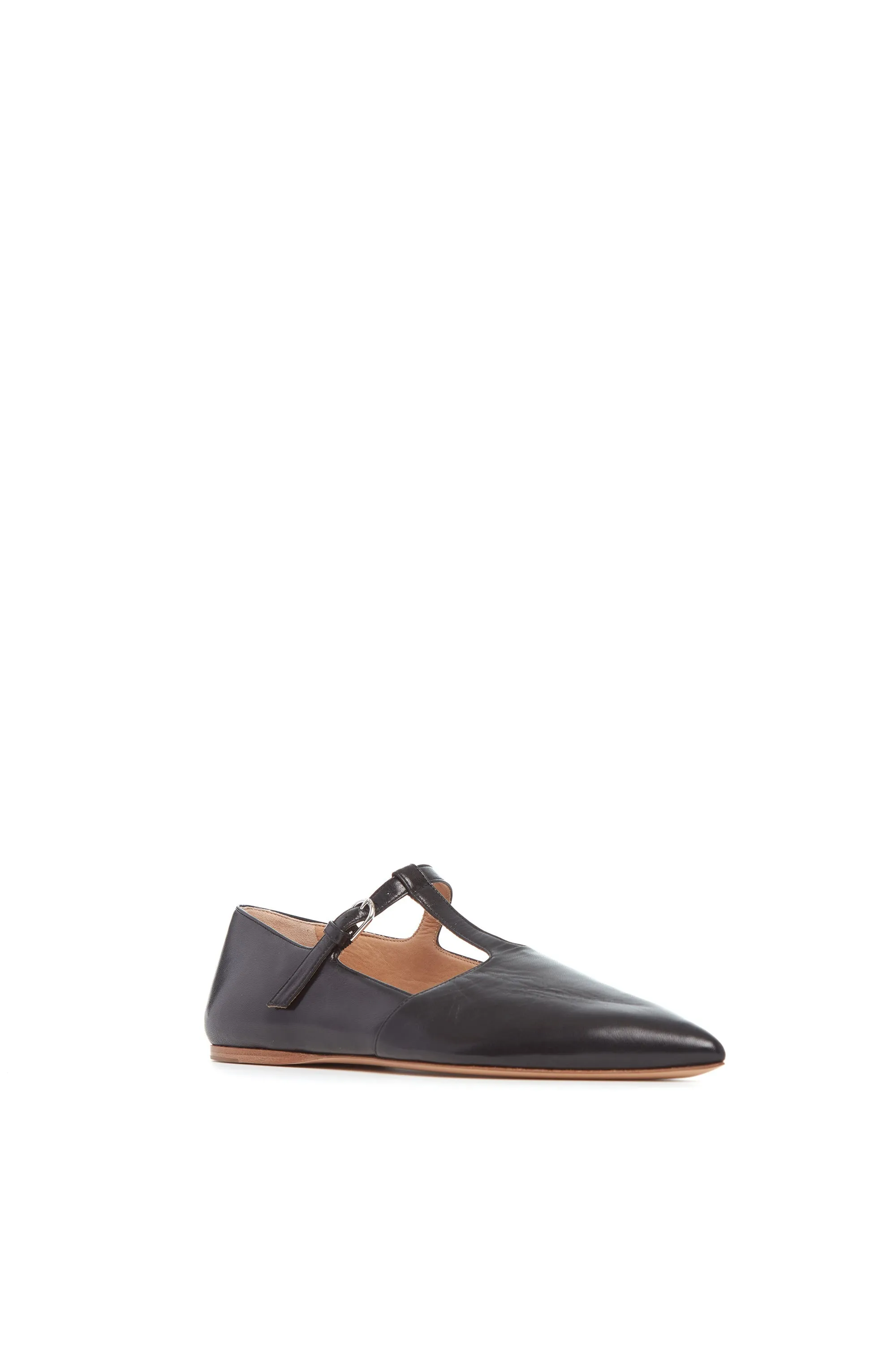 Lola Ballerina Flat in Black Nappa Leather