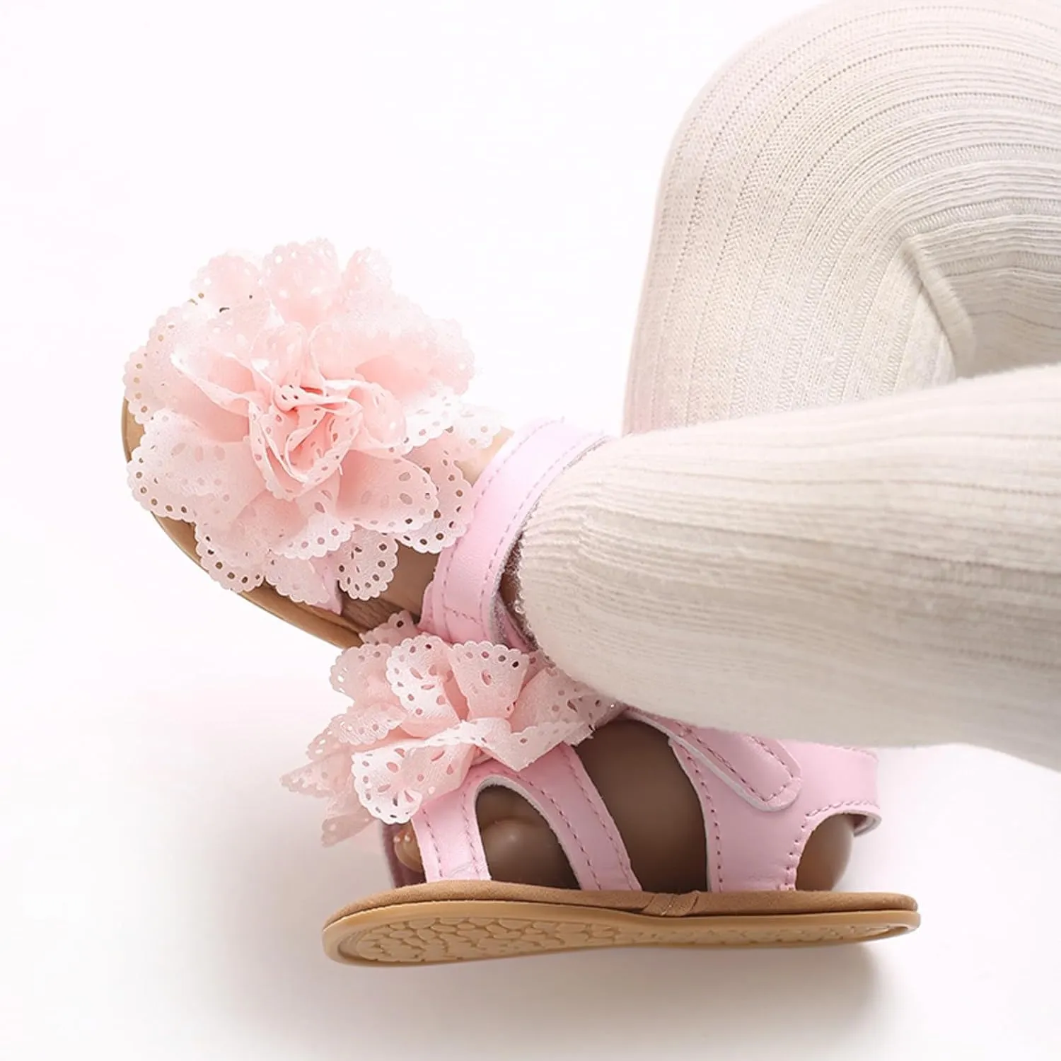 Low Heel Princess Flat Shoes Children's Dance Shoes Casual Girls Wedding Costume Dance Lace Flower Children's Fisherman Water Beach Flat Sandals