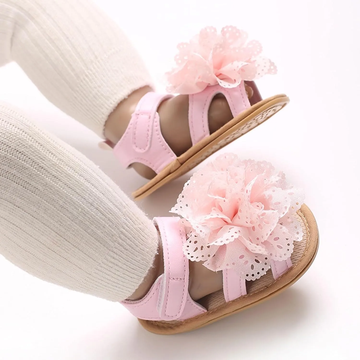 Low Heel Princess Flat Shoes Children's Dance Shoes Casual Girls Wedding Costume Dance Lace Flower Children's Fisherman Water Beach Flat Sandals