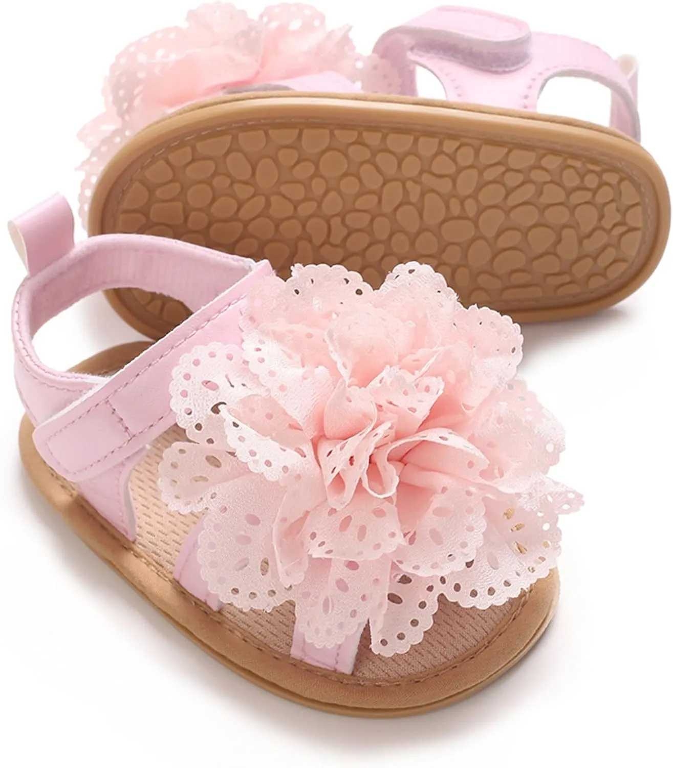 Low Heel Princess Flat Shoes Children's Dance Shoes Casual Girls Wedding Costume Dance Lace Flower Children's Fisherman Water Beach Flat Sandals