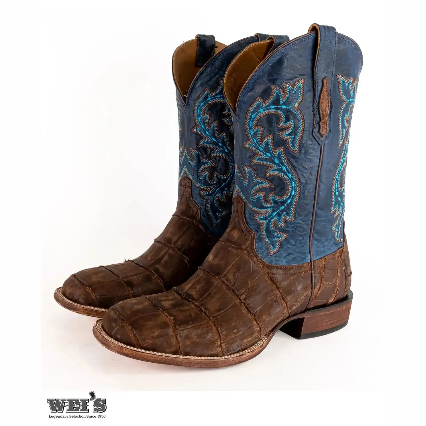 Lucchese Men's Cowboy Boot 12" Exotic Gator Wide Square Toe M4344