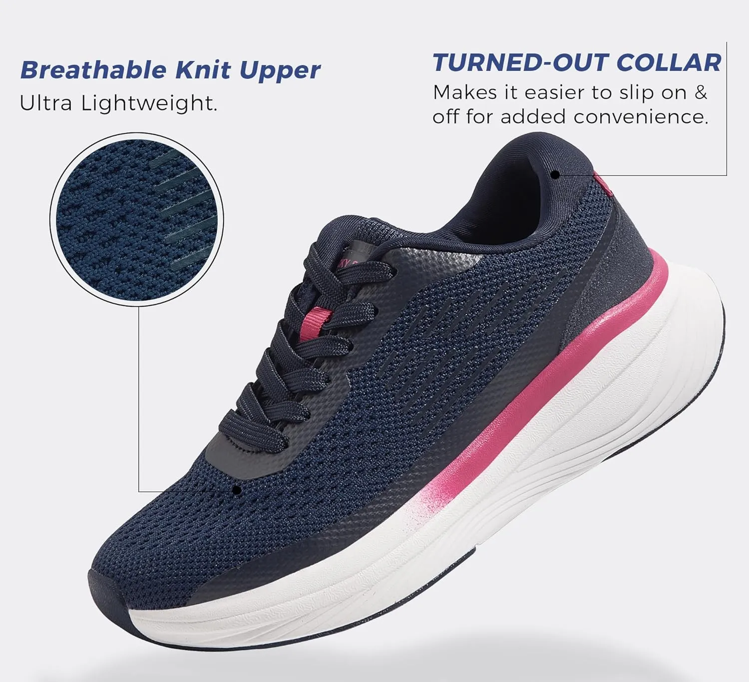 LUCKY STEP Women Running Shoes Chunky Tennis Workout Athletic Sports Gym Sneakers Cross Training Hiking Breathable Non Slip Walking Shoes