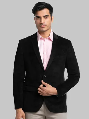 Men Black Urban Fit Print Terylene Jackets