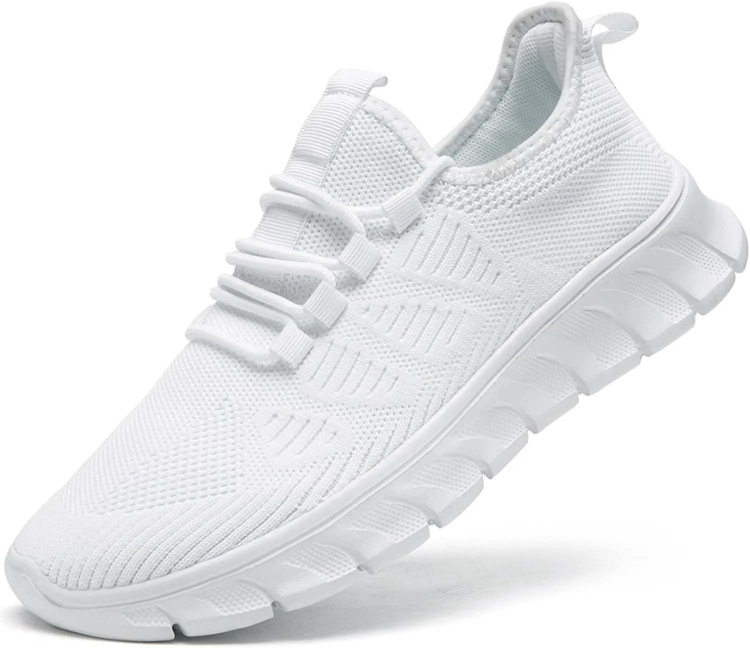 Men Tennis Shoes Running - Gym Sneakers Shoes Walking Workout Non Slip Athletic Slip on Breathable Mesh Comfortable Lightweight Casual Sports White 11