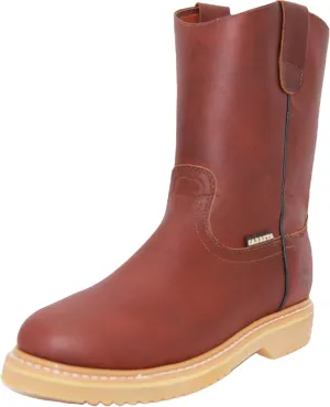 Men's 9" Pull-On Leather Soft Toe Work Boot Brown