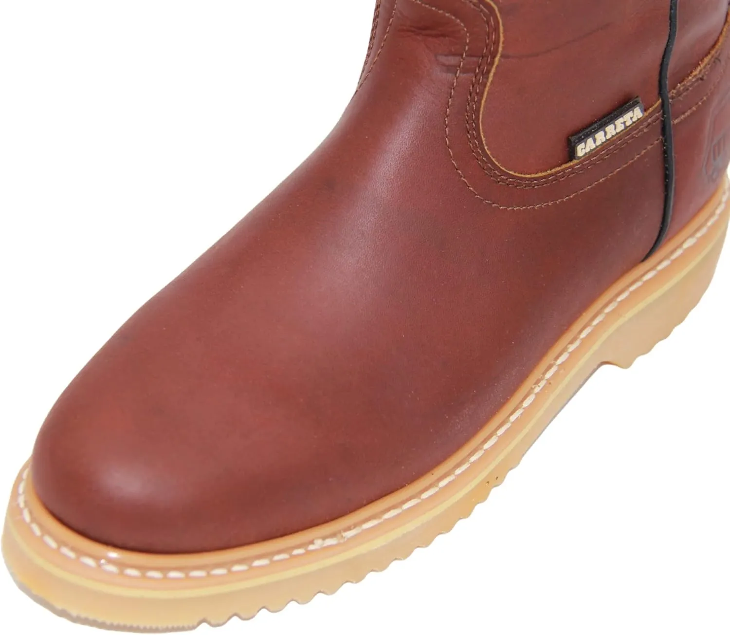 Men's 9" Pull-On Leather Soft Toe Work Boot Brown