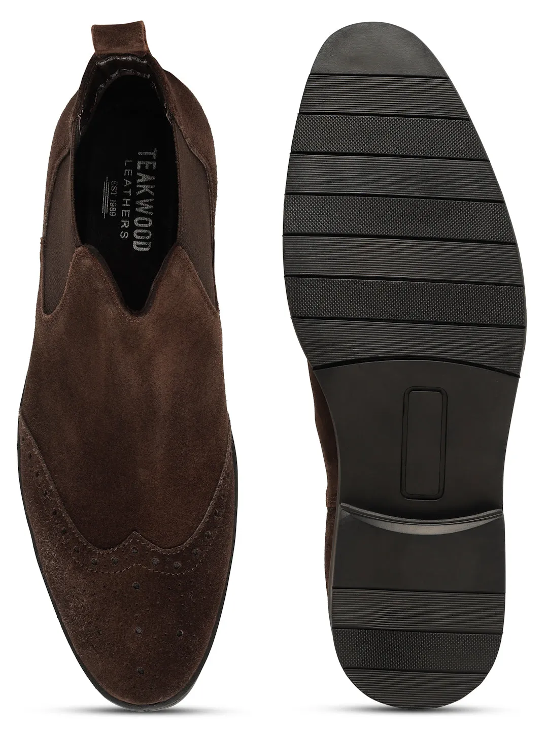 Men's Brown classy Suede Leather Mid-Top Chelsea Boots