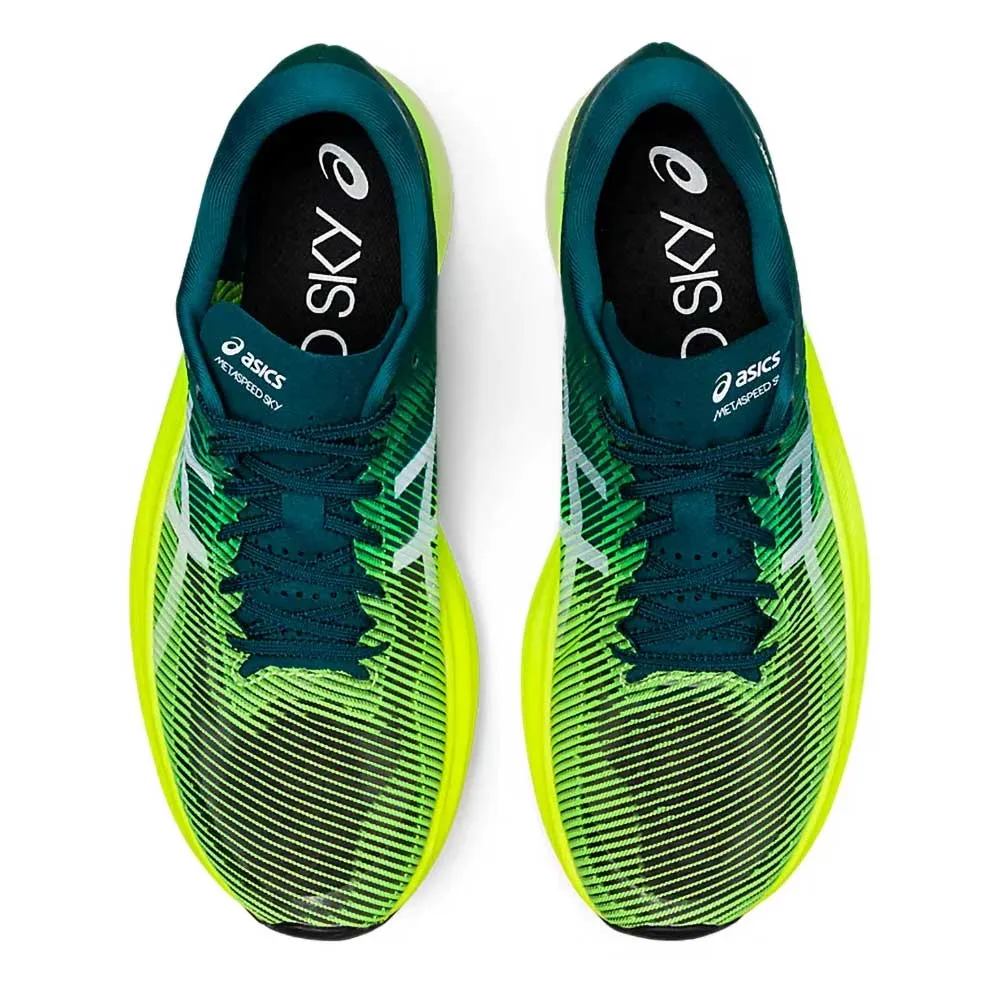 Men's Metaspeed Sky  Running Shoe- Velvet Pine/Safety Yellow- Regular (D)