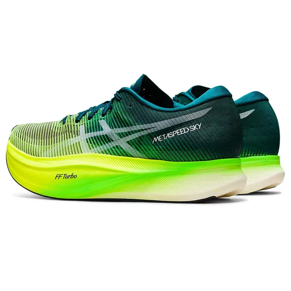 Men's Metaspeed Sky  Running Shoe- Velvet Pine/Safety Yellow- Regular (D)