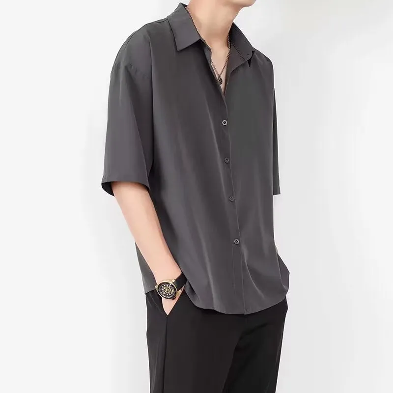 Mens Short Sleeve Shirt  Relaxed Fit  Lightweight Button-Up  Casual Wear