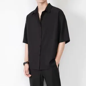 Mens Short Sleeve Shirt  Relaxed Fit  Lightweight Button-Up  Casual Wear