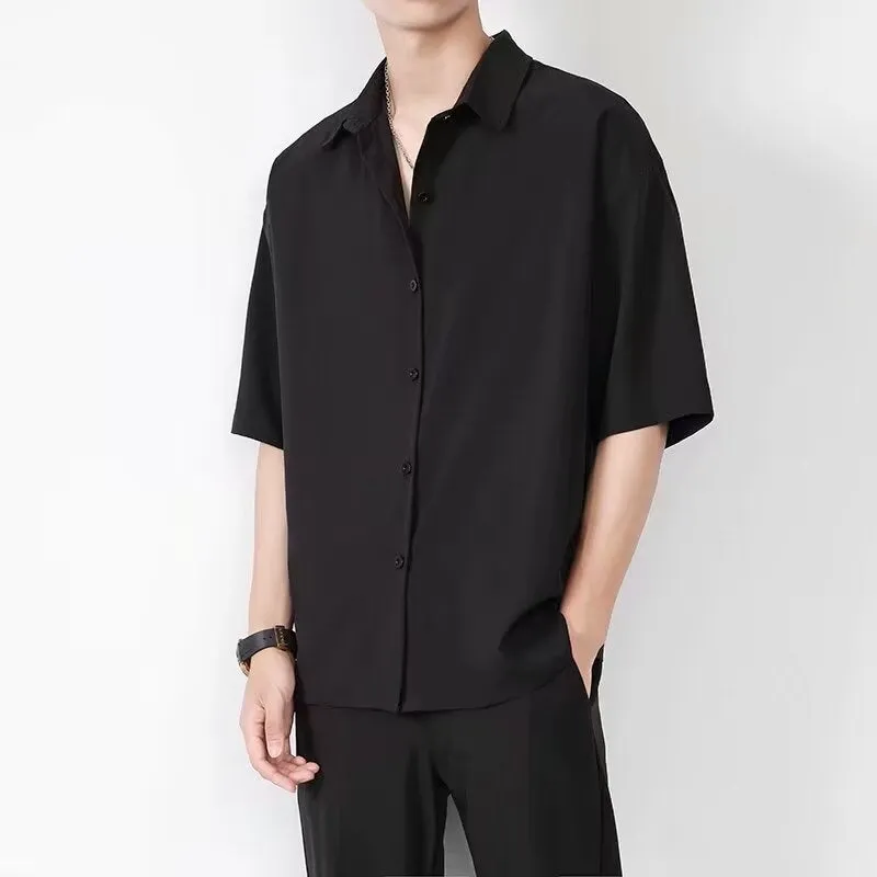 Mens Short Sleeve Shirt  Relaxed Fit  Lightweight Button-Up  Casual Wear