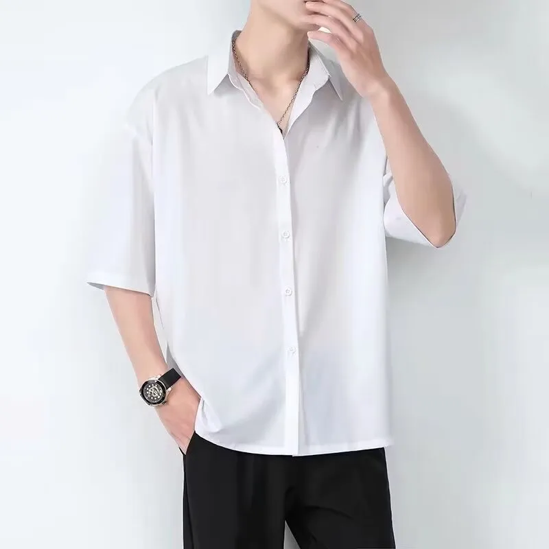 Mens Short Sleeve Shirt  Relaxed Fit  Lightweight Button-Up  Casual Wear