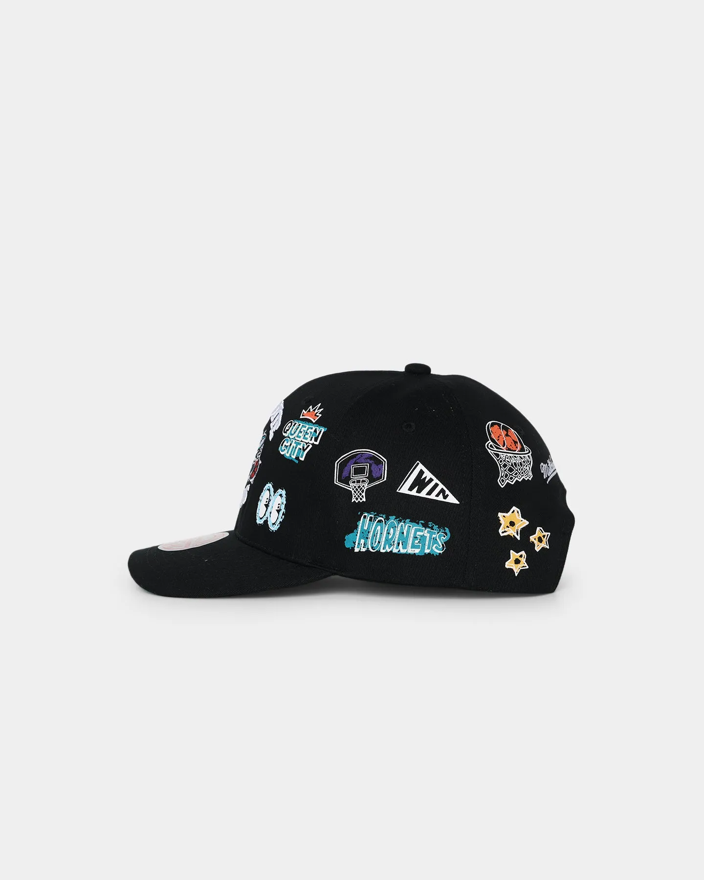 Mitchell & Ness Charlotte Hornets 'Hand Drawn Doodle' Pro Crown Snapback Black